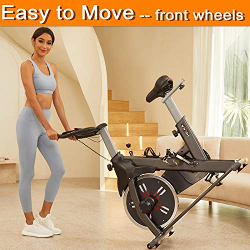 HEKA Indoor Exercise Cycling Bike Stationary, 35lbs Flywheel Magnetic Resistance, LCD Monitor Workout Fitness Bike, Load Capacity 400lbs - JOY2ESpree