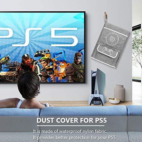 Esimen Sleeve Protective Case Dust Cover for PS5 Console /Playstation 5 Digital Edition ,PS5 Controller Cover Compatible with 12 Game Disc Pockets - JOY2ESpree
