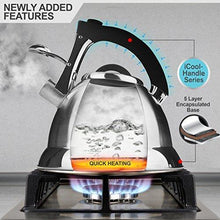 
                        
                          गैलरी व्यूवर में इमेज लोड करें, Whistling Tea Kettle with iCool - Handle, Surgical Stainless Steel Teapot for ALL Stovetops, 2 FREE Infusers Included, 3 Quart by Pykal - JOY2ESpree
                        
                      