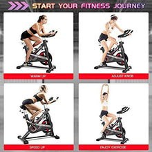 
                        
                          画像をギャラリービューアに読み込む, YONKFUL Exercise Bike Belt Drive Indoor Cycling Bike Adjustable Stationary Bicycle Home Gym Bike - JOY2ESpree
                        
                      