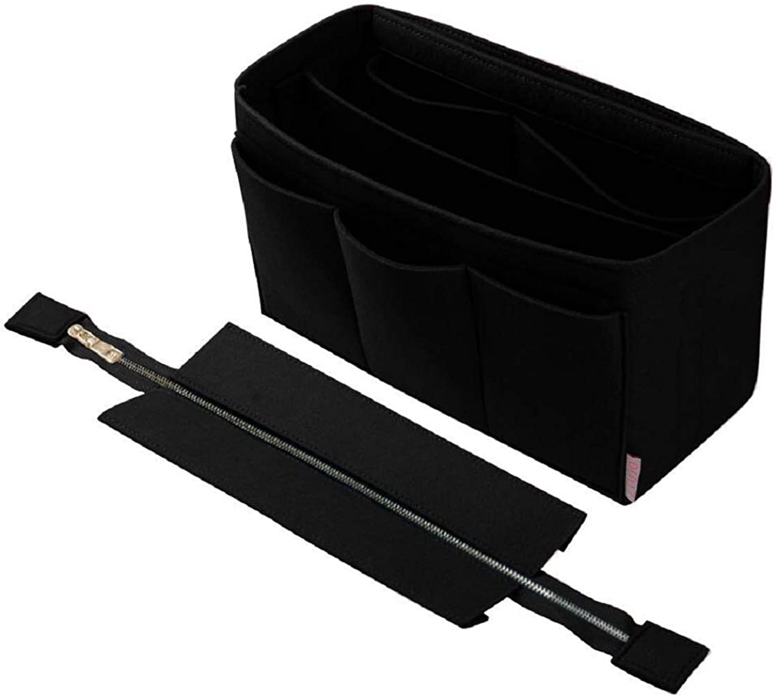 Purse Organizer Insert, Bag Organizer with NEW Detachable Zipper cover, fits Speedy Neverful, St Lious, Tote, 5 Size