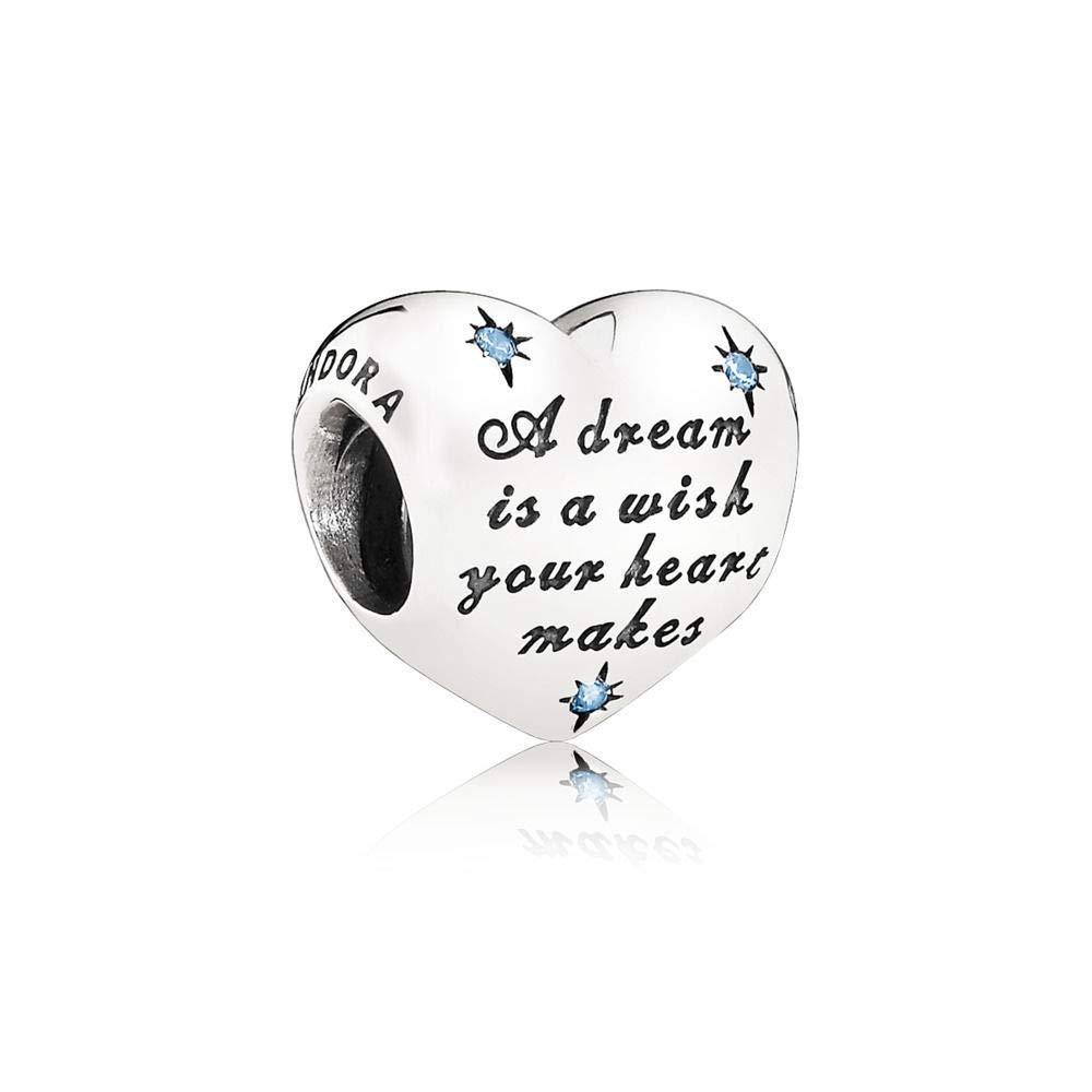 PANDORA Women's Disney Cinderella Heart Silver Charm - 791593CFL - JOY2ESpree