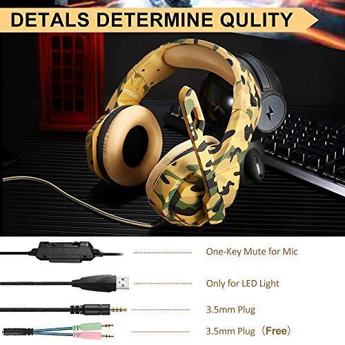 PS4 Gaming Headset with 7.1 Surround Sound, Xbox One Headset with Noise Canceling Mic & LED Light - JOY2ESpree