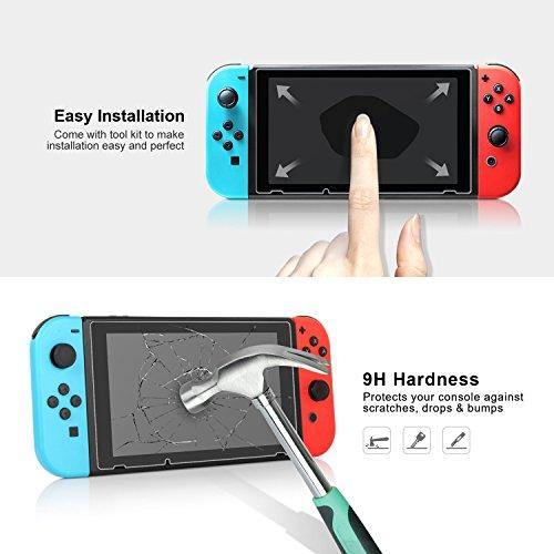 [3 Pack] Screen Protector Tempered Glass for Nintendo Switch, iVoler Transparent HD Clear Anti-Scratch Screen Protector Compatible Nintendo Switch - JOY2ESpree