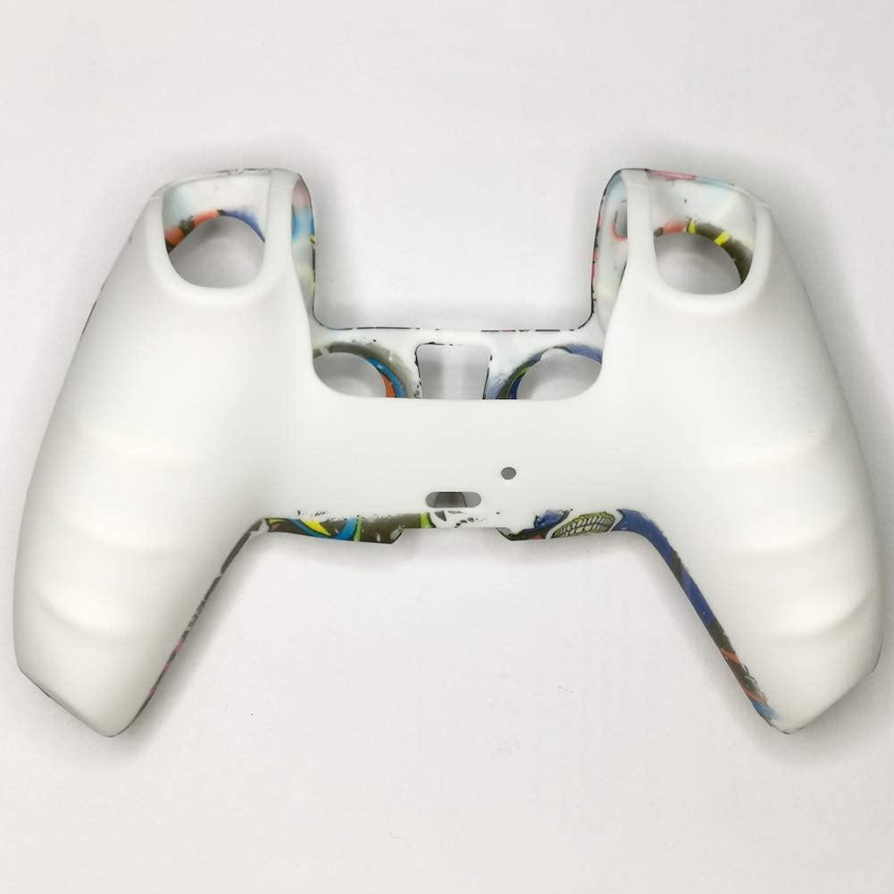 2pcs PS5 Controller Skin Silicone Soft Case for Sony Playstation 5 Cover Slim Shell Gel Rubber Protector with 10 Thumb Grip Caps (01) - JOY2ESpree