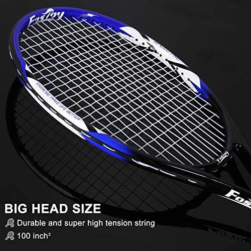 Fostoy Adult Recreational Tennis Racket, 27 inch Tennis Racquet with Carry Bag, Professional Tennis Racket, Good Control Grip, Vibration Dampe - JOY2ESpree