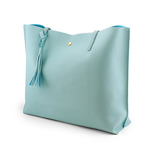 Oct17 Women Large Tote Bag - Tassels Faux Leather Shoulder Handbags, Fashion Ladies Purses Satchel Messenger Bags