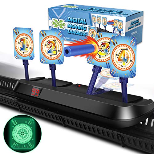 X TOYZ Digital Targets for Nerf Guns - Electronic Running Target Auto Rest for Shooting Practice, Ideal Gift for Kids, Boys & Girls (V2)