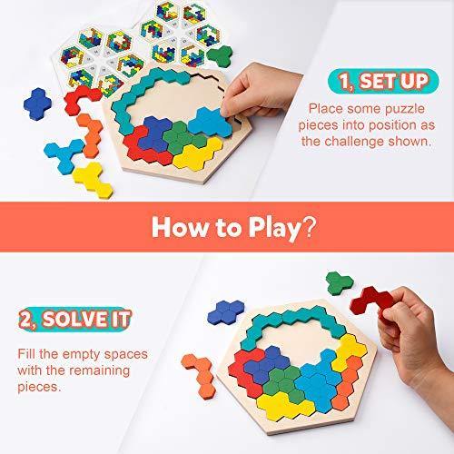 Coogam Wooden Hexagon Puzzle for Kid Adults - JOY2ESpree