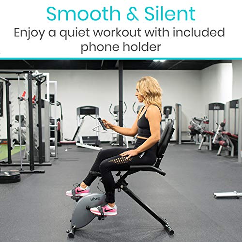 Vive Folding Exercise Bike (App Included) - Upright X Stationary Cycle Machine - JOY2ESpree