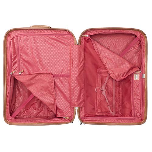 DELSEY Paris Chatelet Hardside Luggage with Spinner Wheels, Chocolate Brown, Checked-Large 28 Inch, with Brake