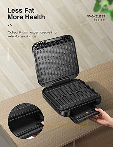Deik 2 in 1 Electric Indoor Grill & Panini Press Grill, 1200W Smokeless Grill - JOY2ESpree