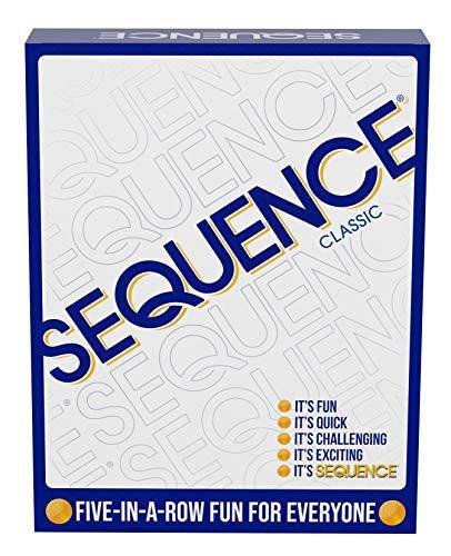 SEQUENCE- Original SEQUENCE Game with Folding Board, Cards and Chips by Jax ( Packaging may Vary ) White, 10.3" x 8.1" x 2.31" - JOY2ESpree