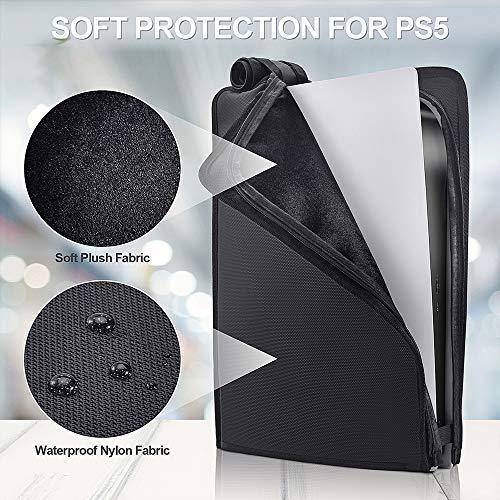 PS5 Console Dust Cover, Anti-Scratch Waterproof Dust Protector Guard Sleeve for Playstation 5 Console Digital Edition & Disk Version-Black - JOY2ESpree