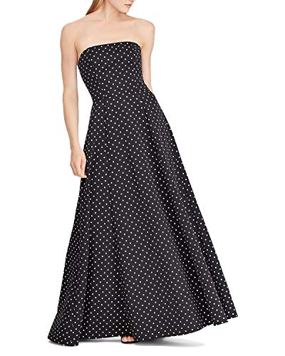 LAUREN RALPH LAUREN Womens Taranne Polka-Dot Faille Evening Dress