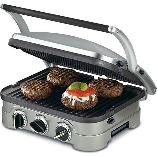 Cuisinart 5-in-1 Grill Griddler Panini Maker Bundle with Waffle Attachment (GR-4N) - Includes Grill and Waffle Plates - JOY2ESpree