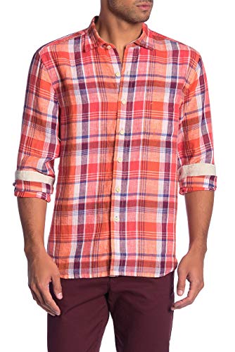 Tommy Bahama Long Sleeve Vero Beach Madras Linen Camp Shirt