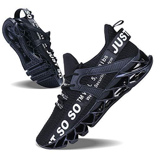 JSLEAP Mens Running Shoes Walking Non Slip Blade Type Sneakers