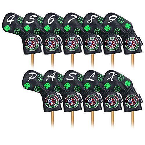 Golf Iron Head Covers 11Pcs Golf Club Protector Lucky Clover for Titleist Callaway Taylormade - JOY2ESpree