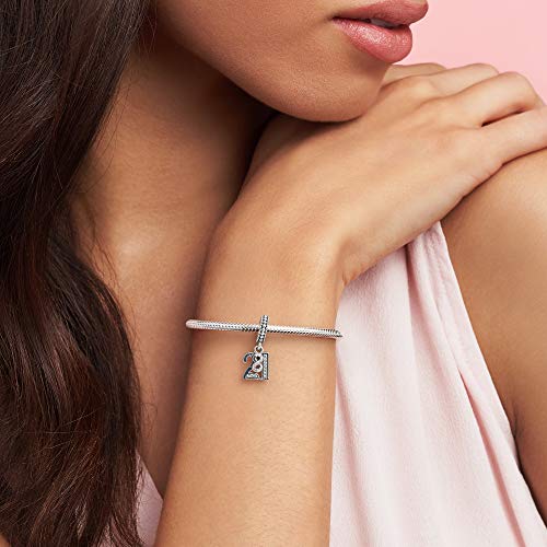 Pandora Jewelry 21 Years of Love Cubic Zirconia Charm in Sterling Silver - JOY2ESpree