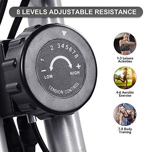 Maxkare Folding Exercise Bike Recumbent Stationary Magnetic Indoor 3-IN-1 Cycling Bike Foldable w/Pulse Sensor /Arm Resistance Bands/LCD Monitor - JOY2ESpree