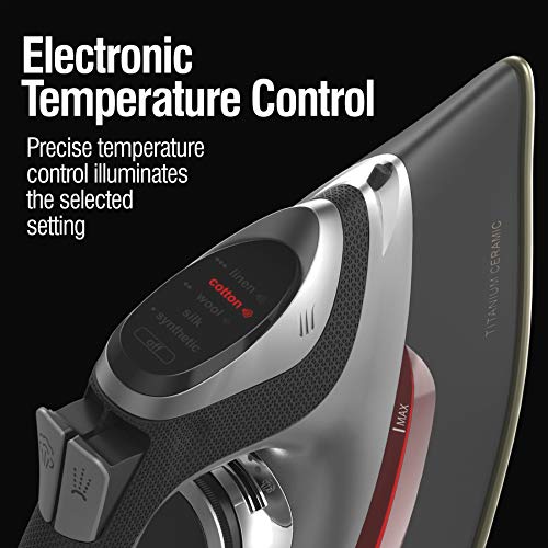 CHI Steam Iron for Clothes with Titanium Infused Ceramic Soleplate, 1700 Watts