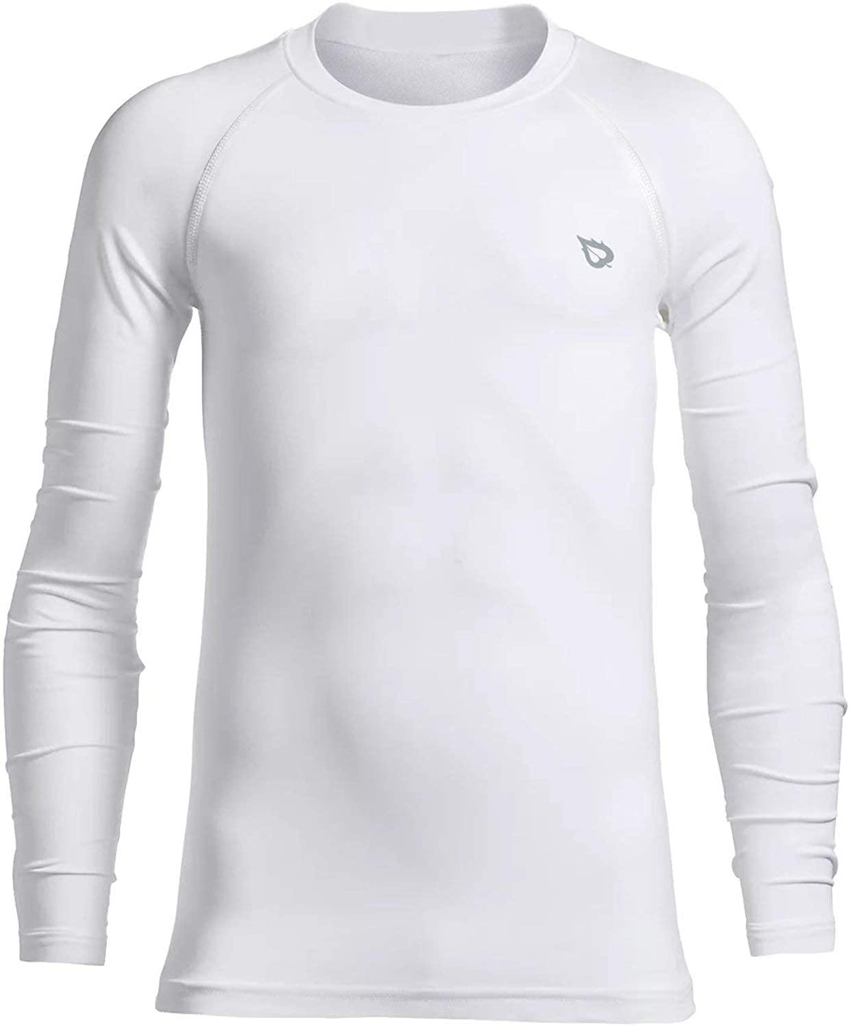 BALEAF Youth Boys'/Girls' Thermal Compression Sports Shirts Long Sleeve Fleece Base Layer Crew Neck