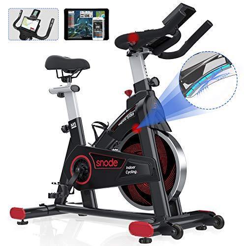 SNODE Indoor Cycling Bike with APP, Magnetic Exercise Bike with Tablet Holder, Stationary Bike Compatible with ZWIFT, Kinomap - JOY2ESpree