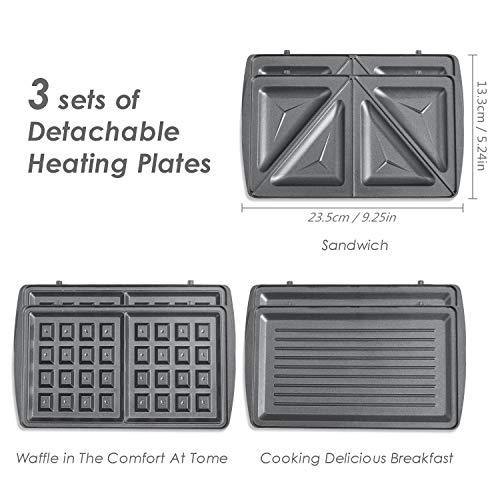 Aicok Sandwich Maker, Waffle Maker, Sandwich Grill, 750-Watts - JOY2ESpree