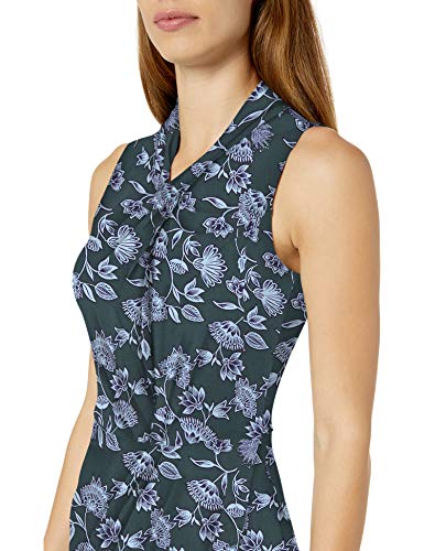 Amazon Brand - Lark & Ro Women's Sleeveless Crossover Twist Neck Faux Wrap Dress