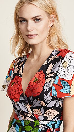 Diane von Furstenberg Women's Flutter Sleeve Front Tie Dress
