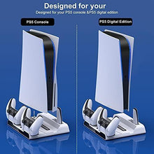 
                        
                          Load image into Gallery viewer, BEBONCOOL Vertical Stand with Cooling Fan for PS5 and Dual Controller Charger Station for Playstation 5 PS5 Console - JOY2ESpree
                        
                      