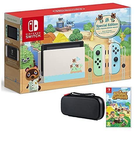 Nintendo Switch Bundle w/Game & Case: Nintendo Switch Animal Crossing New Horizons Edition 32GB Console - JOY2ESpree
