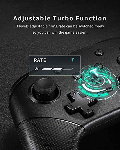 Wireless Switch Controller for Console Pro Gamepad with Joystick [2021 New] Non-Slip Ergonomic Design, Black - JOY2ESpree