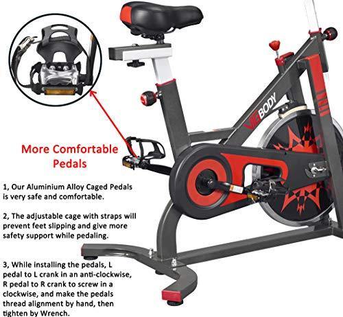 VIGBODY Exercise Bike Indoor Cycling Bicycle Stationary Bikes Cardio Workout Machine Upright Bike Belt Drive Home Gym - JOY2ESpree