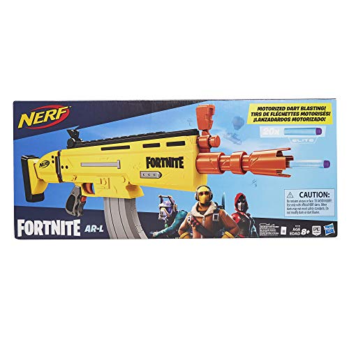 NERF Fortnite AR-L Elite Dart Blaster -- Motorized Toy Blaster, 20 Official Fortnite Elite Darts, Flip Up Sights -- for Youth, Teens, Adults