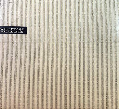 Tommy Bahama Paloma Stripe Light Gray/White Stone Washed Cotton Percale Sheet Set Queen