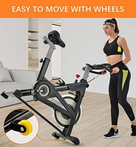 Sovnia Exercise Bike, Stationary Bikes, Fitness Bike with iPad Holder, LCD Monitor and Comfortable Seat Cushion - JOY2ESpree