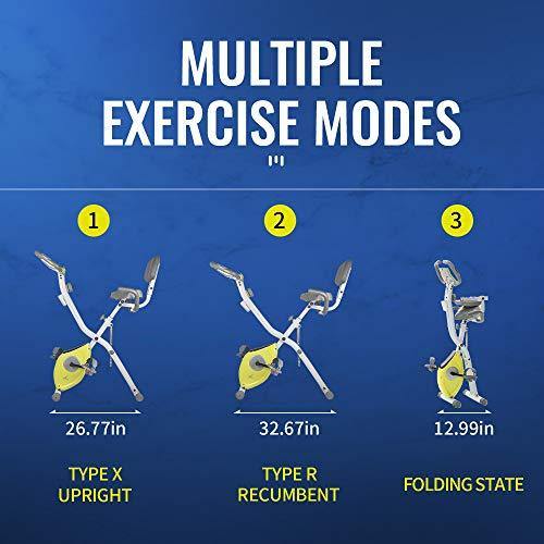 leikefitness LEIKE X Bike Ultra-Quiet Folding Exercise Bike, Magnetic Upright Bicycle with Heart Rate,LCD Monitor and easy to assemble 2200 (YELLOW) - JOY2ESpree