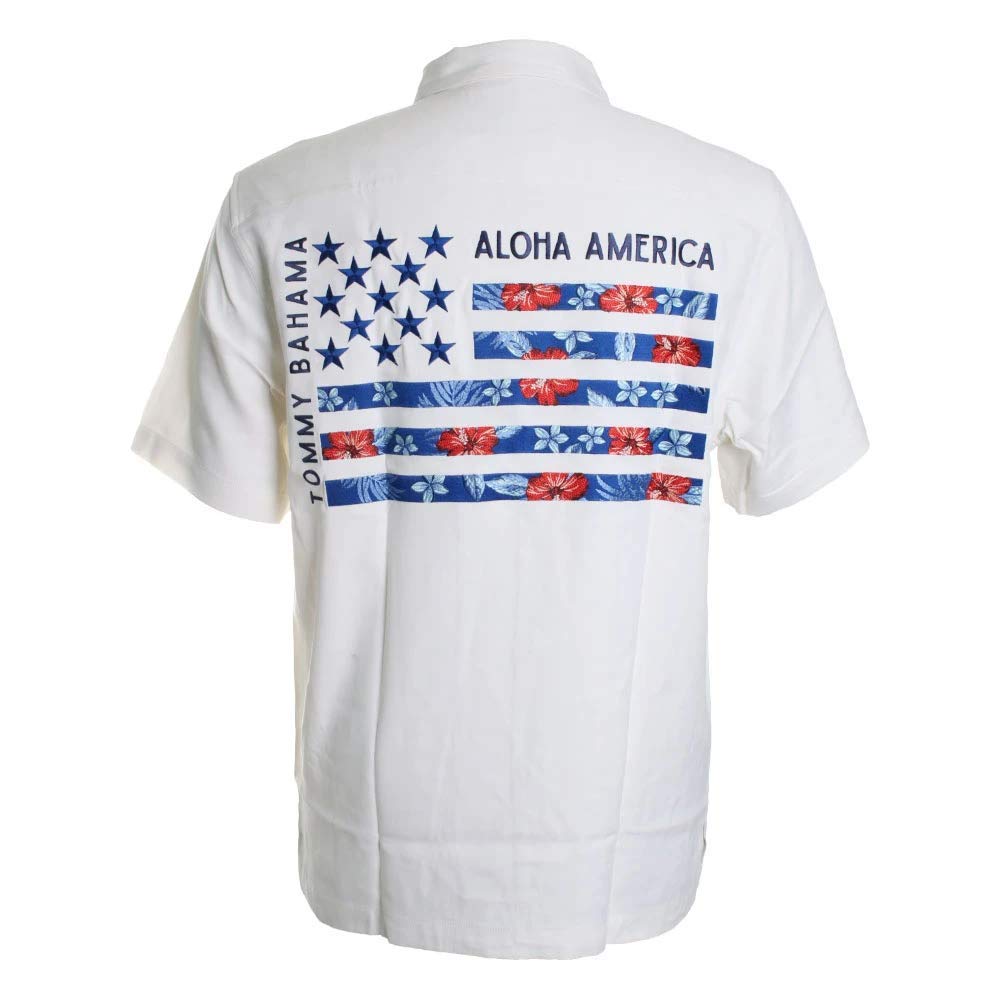 Tommy Bahama Embroidered Aloha America Silk Camp Shirt