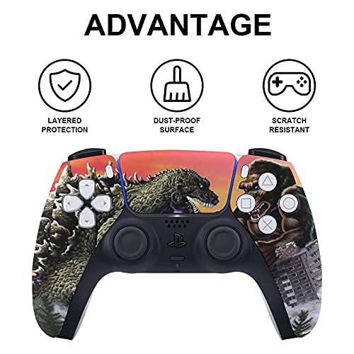 PS5 console controller skin sticker God-zilla Vs. King Kong PlayStation 5 full body vinyl skin sticker protection decal(Digital edition) - JOY2ESpree