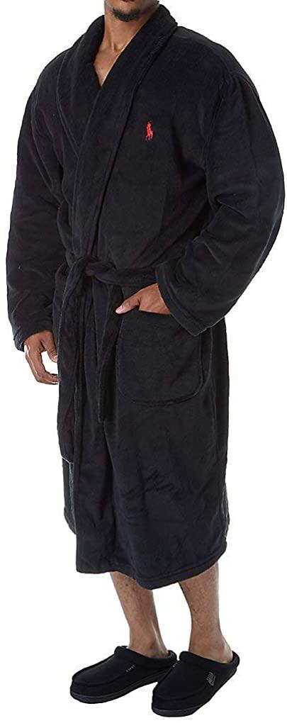 Polo Ralph Lauren Men's Microfiber Plush Long Sleeve Shawl Collar Robe