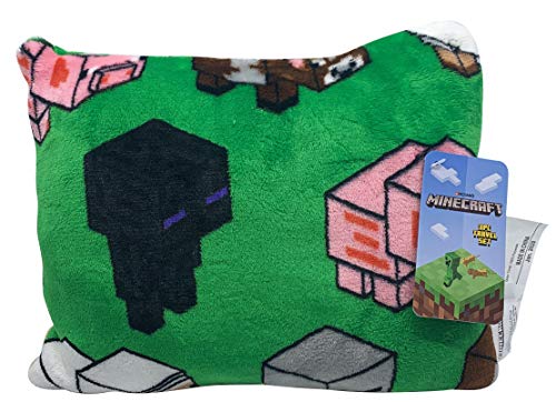 Jay Franco Mine craft Travel Set - 3 Piece Kids Travel Set Includes Blanket, Pillow