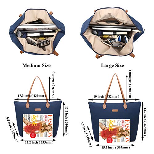 NNEE Water Resistant Light Weight Nylon Tote Bag Handbag