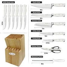 
                        
                          Muat gambar ke penampil Galeri, Harriet Knife Set, 14-Piece Kitchen Knife Set with Block Wooden, German Stainless Steel Professional Chef Knife Set with Sharpener, White - JOY2ESpree
                        
                      