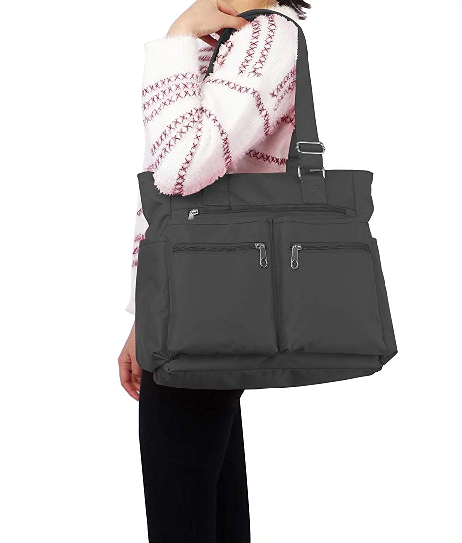 Canvas Tote Bag Waterproof Nylon Multi Pocket Shoulder Bags Laptop Work Bag Teacher Purse and Handbags for Women & Men