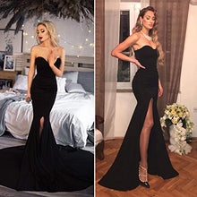 
                        
                          Muat gambar ke penampil Galeri, Formal Strapless Evening Dress Long Prom Gown Front Split Full Length Wedding Maxi Dress
                        
                      
