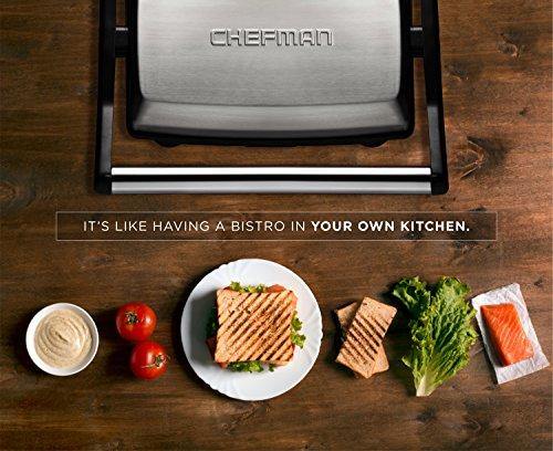 Chefman Panini Press Grill and Gourmet Sandwich Maker Non-Stick Coated Plates - JOY2ESpree