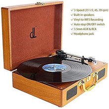 
                        
                          Muat gambar ke penampil Galeri, Vinyl Record Player, DLITIME 3-Speed Turntable with Built-in Speakers - JOY2ESpree
                        
                      