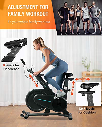 OVICX Magnetic Stationary Bike Belt Drive Indoor Cycling Workout Bike for home Gym - JOY2ESpree